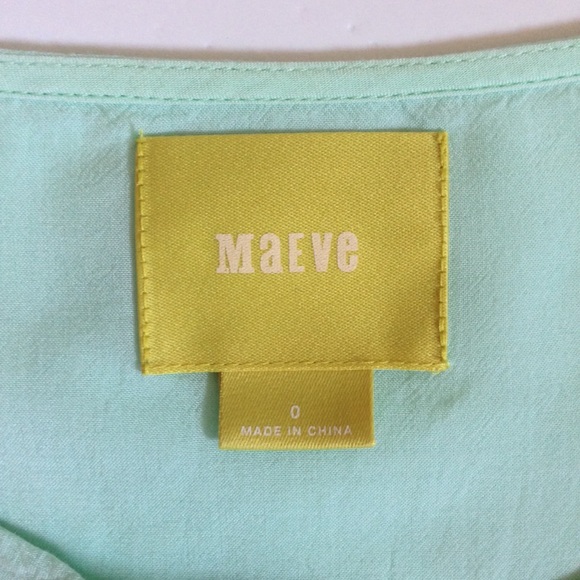 Anthropologie Blouse Maeve Clara Mint Green Long Sleeve Button Front Size 0 Chic - Picture 6 of 13